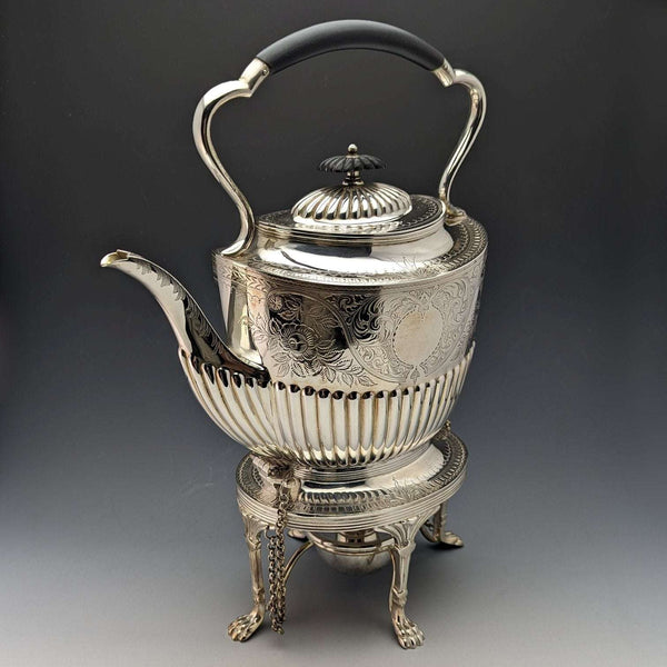 約 1900 年英國古董鍍銀茶壺套裝 JHON WiGFALL