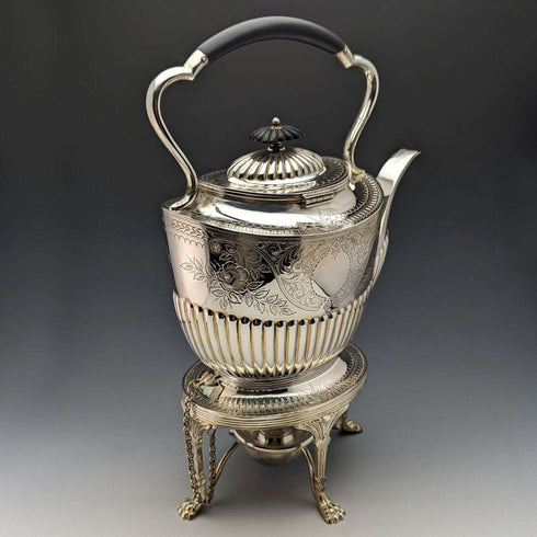 1900年頃 英国アンティーク シルバープレート製 ティーケトルセット JHON WiGFALL