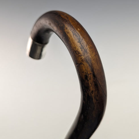 1931年 英国ヴィンテージ 紳士用ステッキ 純銀装飾 ブラウンシャフト 92cm