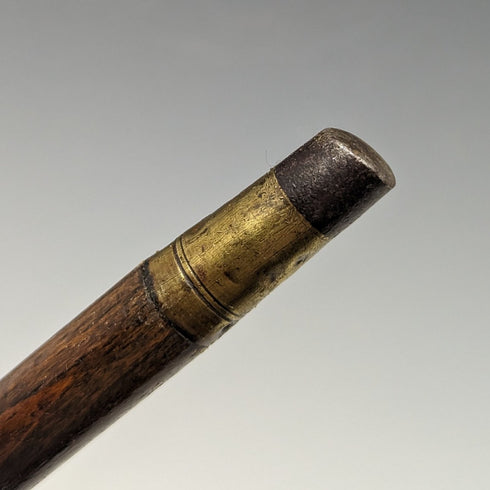 1919年 英国アンティーク 紳士用軽量ステッキ 純銀装飾 ブラウンシャフト 90cm