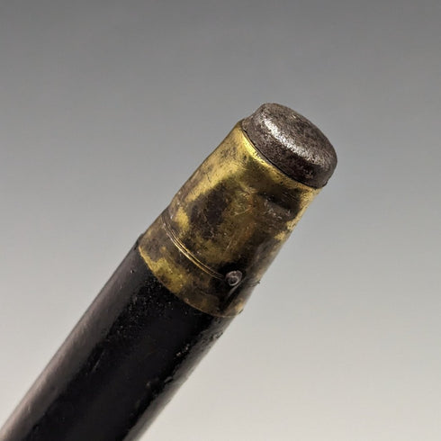 1921年 英国アンティーク 紳士用ステッキ 純銀装飾 ブラックシャフト 92cm