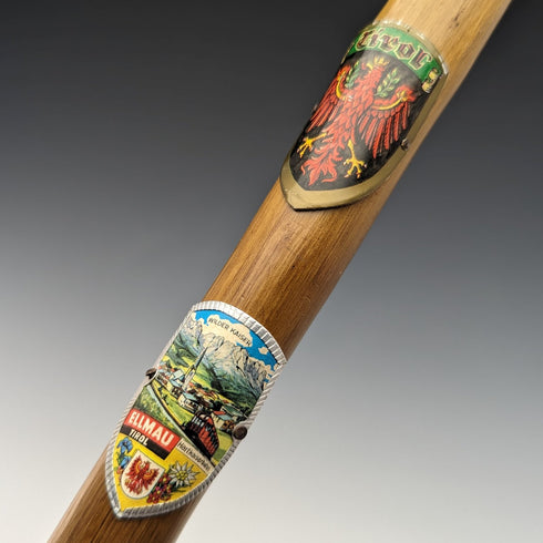 ヴィンテージ 紳士用 ヨーロッパ周遊 ツーリストステッキ ブラウンシャフト 84cm