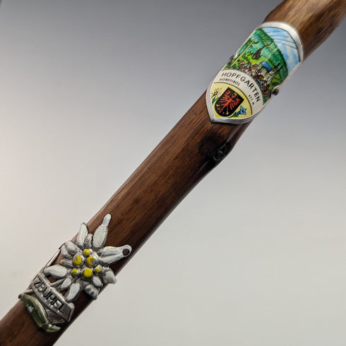 ヴィンテージ 紳士用 ヨーロッパ周遊 ツーリストステッキ ブラウンシャフト 84cm