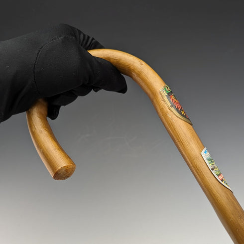 ヴィンテージ 紳士用 ヨーロッパ周遊 ツーリストステッキ ブラウンシャフト 84cm