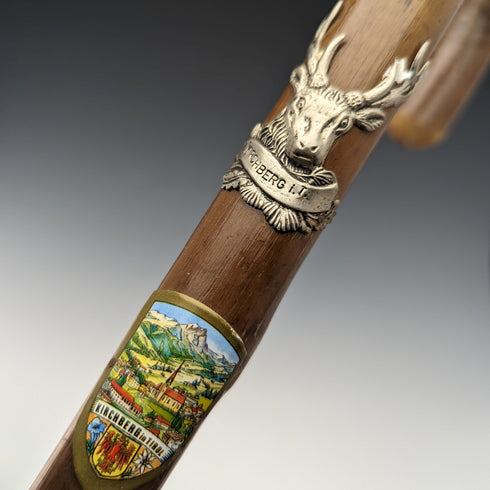 ヴィンテージ 紳士用 ヨーロッパ周遊 ツーリストステッキ ブラウンシャフト 90cm