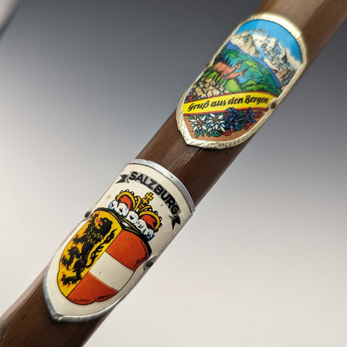 ヴィンテージ 紳士用 ヨーロッパ周遊 ツーリストステッキ ブラウンシャフト 90cm