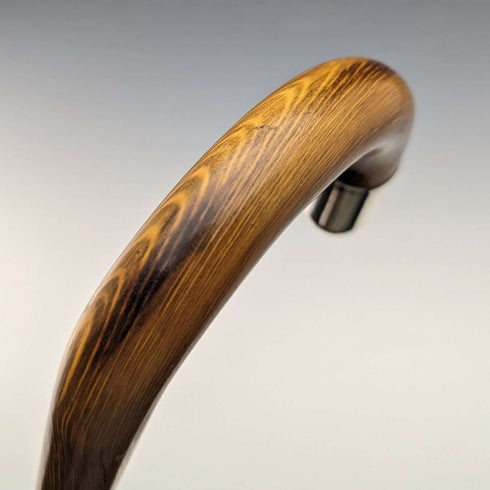 1926 British Vintage Men's Cane Sterling Silver Decoration Wood Grain Brown Shaft 92.5cm