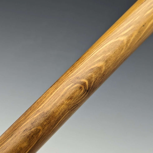 1926 British Vintage Men's Cane Sterling Silver Decoration Wood Grain Brown Shaft 92.5cm