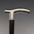 1892 British Antique Men's Cane Sterling Silver Derby Handle Brown Shaft 86.5cm