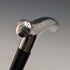 1892 British Antique Men's Cane Sterling Silver Derby Handle Brown Shaft 86.5cm