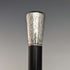 1920 British antique gentleman's walking stick, pure silver engraving, round handle, black shaft, 91.5cm
