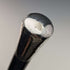 1920 British antique gentleman's walking stick, pure silver engraving, round handle, black shaft, 91.5cm