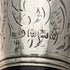 1920 British antique gentleman's walking stick, pure silver engraving, round handle, black shaft, 91.5cm