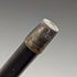1920 British antique gentleman's walking stick, pure silver engraving, round handle, black shaft, 91.5cm