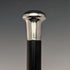 1924 British Vintage Men's Walking Stick, Sterling Silver, Round Handle, Black Shaft, 91.5cm