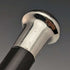 1924 British Vintage Men's Walking Stick, Sterling Silver, Round Handle, Black Shaft, 91.5cm