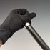 1924 British Vintage Men's Walking Stick, Sterling Silver, Round Handle, Black Shaft, 91.5cm