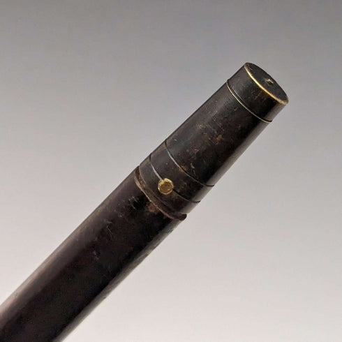 Circa 1900 British Antique Men's Cane Sterling Silver Decorated Antler Handle Brown Shaft 85.5cm