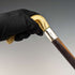 Circa 1900 British Antique Men's Cane Sterling Silver Decorated Antler Handle Brown Shaft 85.5cm
