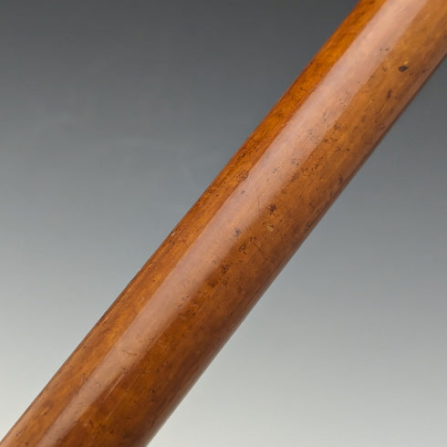 Late 19th Century British Antique Cane with Horse Measure Antler Handle Brown Shaft 92cm