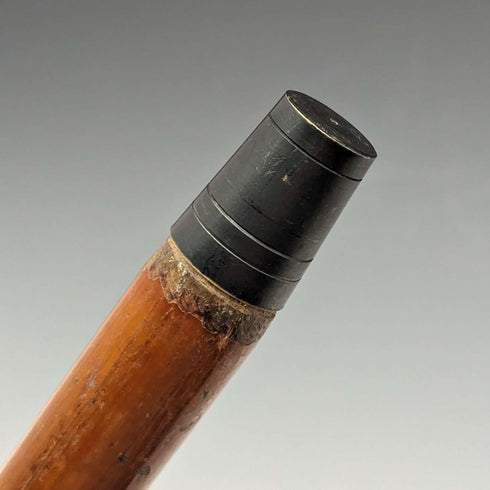 Late 19th Century British Antique Cane with Horse Measure Antler Handle Brown Shaft 92cm