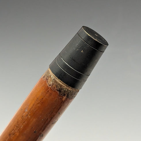 Late 19th Century British Antique Cane with Horse Measure Antler Handle Brown Shaft 92cm