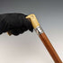 Late 19th Century British Antique Cane with Horse Measure Antler Handle Brown Shaft 92cm