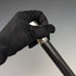 1920 British antique gentleman's walking stick, pure silver engraving, round handle, black shaft, 91.5cm