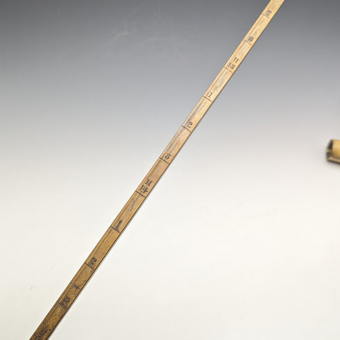 Late 19th Century British Antique Cane with Horse Measure Antler Handle Brown Shaft 92cm