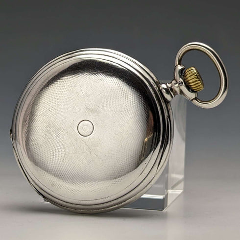 Circa 1922 Antique Longines Pocket Watch Silver side Hunter case in good working order