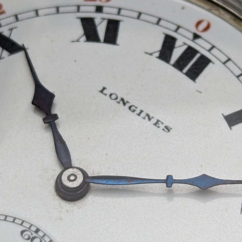 Circa 1922 Antique Longines Pocket Watch Silver side Hunter case in good working order