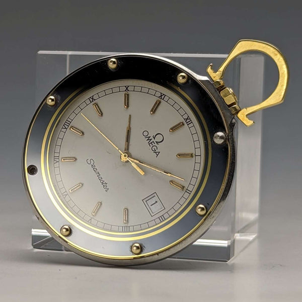 1980 年代歐米茄石英懷錶 Seamaster Mariner III 運作良好