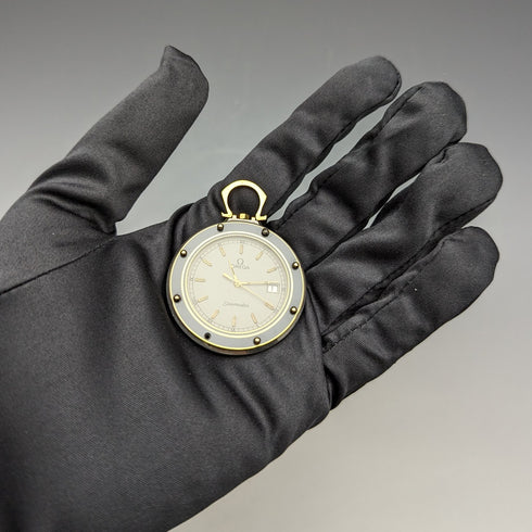 1980年代 オメガ クォーツ式 懐中時計 Seamaster Mariner III 動作良好