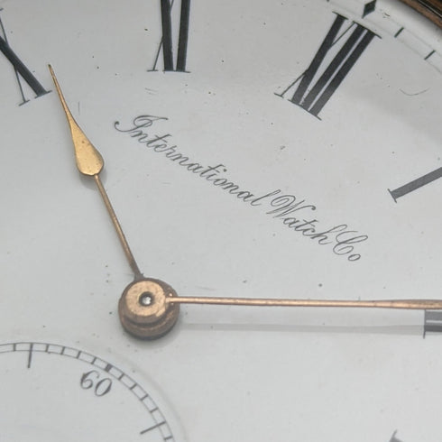 Circa 1902 Antique IWC Schaffhausen pocket watch Gunmetal case Good working condition