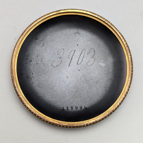 1900年頃 アンティーク Paul Hemmeler 懐中時計 金張り&ガンメタルケース クリスタルバック 動作良好