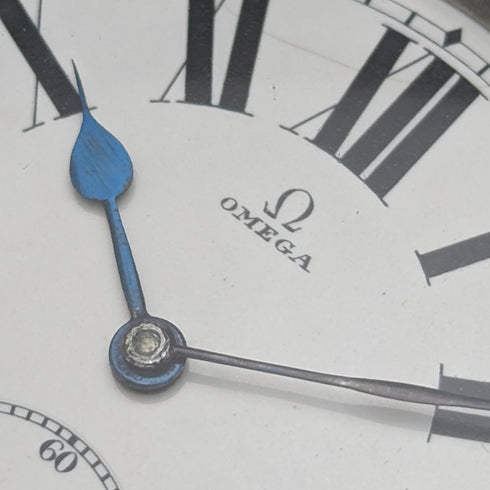 Circa 1915 Antique Omega Pocket Watch Large 58mm Railway Clock In good working order