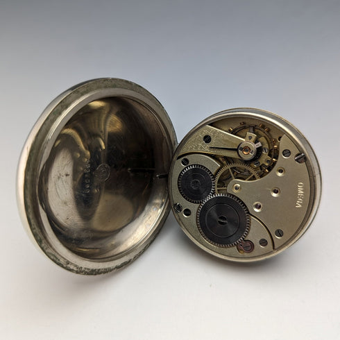 Circa 1915 Antique Omega Pocket Watch Large 58mm Railway Clock In good working order