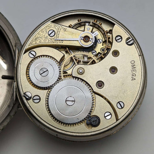 1915年頃 アンティーク オメガ 懐中時計 大型58mm 鉄道時計 動作良好