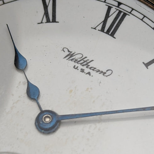 1915年頃 米国アンティーク ウォルサム 懐中時計 デニソンケース 金張りハーフハンター 整備済