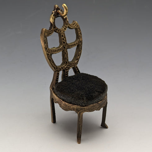 1920s Brass Chair Pocket Watch Holder Gray Sheet