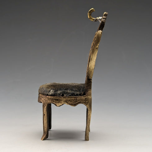 1920s Brass Chair Pocket Watch Holder Gray Sheet