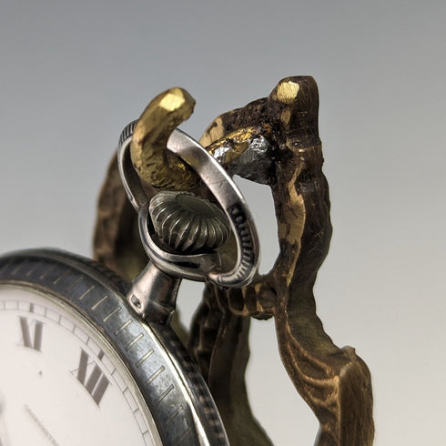 1920s Brass Chair Pocket Watch Holder Gray Sheet