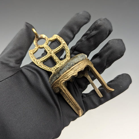 1920s Brass Chair Pocket Watch Holder Gray Sheet