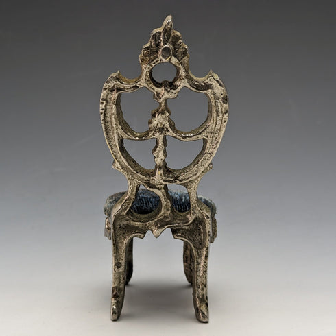 1920年代 真鍮製 椅子型 懐中時計ホルダー グリーンシート