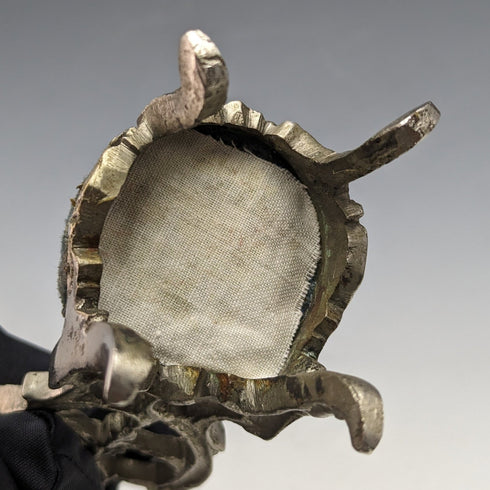 1920年代 真鍮製 椅子型 懐中時計ホルダー グリーンシート