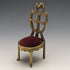 1920's Brass Chair Pocket Watch Holder Dark Red Seat