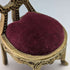 1920's Brass Chair Pocket Watch Holder Dark Red Seat
