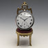 1920's Brass Chair Pocket Watch Holder Dark Red Seat