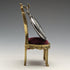 1920's Brass Chair Pocket Watch Holder Dark Red Seat