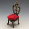 1920's Brass Chair Pocket Watch Holder Bright Red Seat